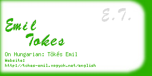 emil tokes business card